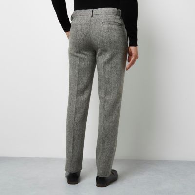 Grey Vito textured tux trousers